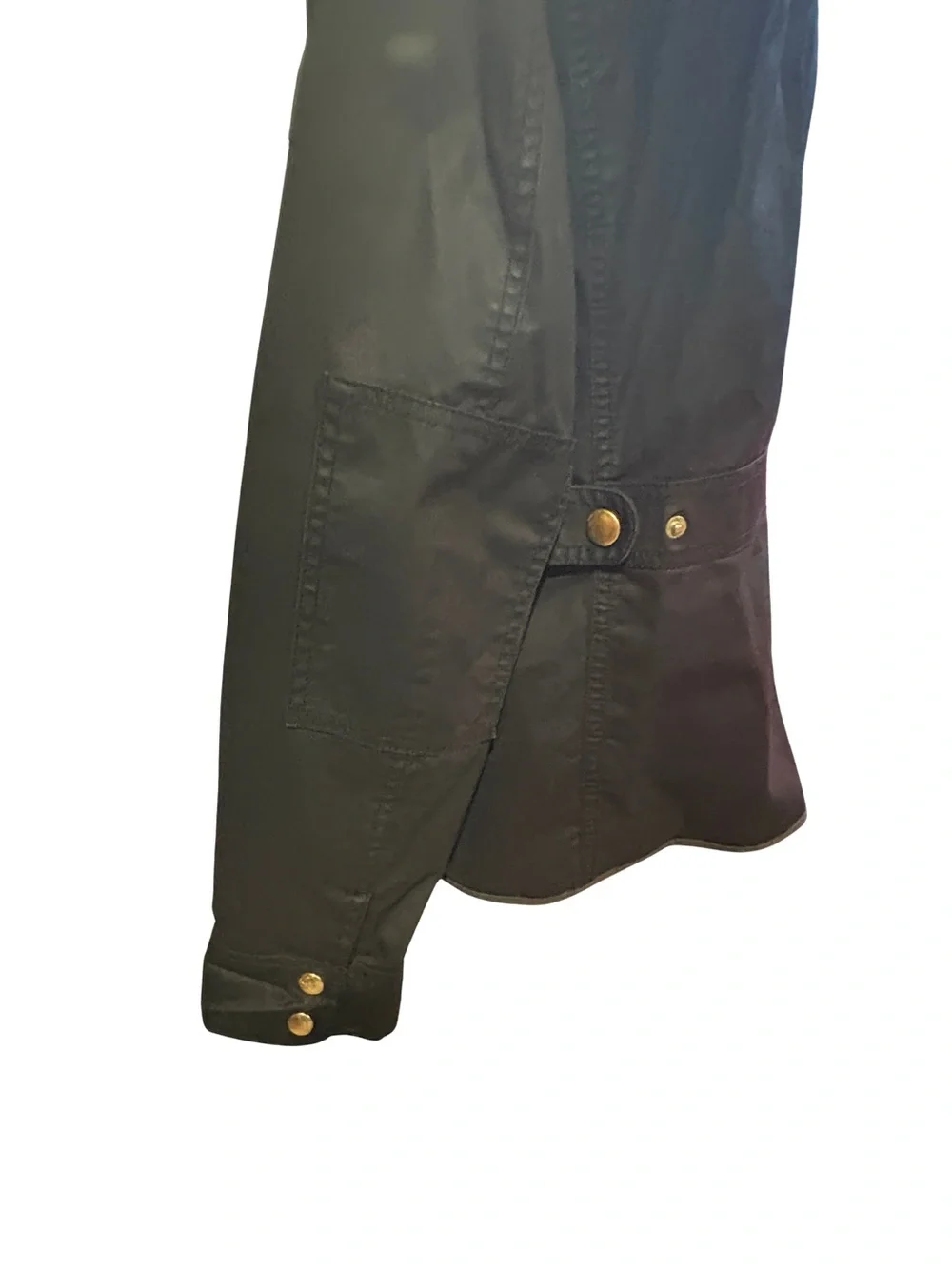 J.Crew Waxed Cotton Field Jacket Black Gold Hardware Utility Coat L
